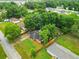 Aerial view of home showcasing mature trees, backyard and landscaping at 12181 Se 87Th Ct, Belleview, FL 34420