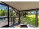 Inviting screened patio with serene views of the backyard's lush greenery and trees at 1436 Spring Lake Rd, Fruitland Park, FL 34731