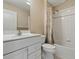 Bathroom featuring a tub/shower combo and single sink vanity at 17037 Se 76Th Creekside Cir, The Villages, FL 32162