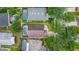 An aerial view showcases homes with swimming pools, and well-maintained lawns in a suburban neighborhood at 1906 Chathamoor Dr, Orlando, FL 32835
