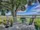 Relaxing screened-in porch with table, chair, and peaceful view of lake and sky; ideal for enjoying outdoor living at 25007 Bellevue, Leesburg, FL 34748