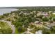 Aerial view of the neighborhood with lush trees and lake view at 256 Carroll St, Clermont, FL 34711