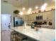 Bright kitchen with island, stainless steel appliances and view to living area at 2648 Maymont Ct, The Villages, FL 32163