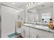 Bright bathroom with double sinks, granite countertops, and a glass-enclosed shower, offering modern elegance at 3260 Casa Del Rey Ave, Kissimmee, FL 34746