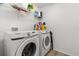 Well-equipped laundry room featuring a modern washer and dryer, storage shelves, and a bright, clean space at 3260 Casa Del Rey Ave, Kissimmee, FL 34746