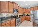 Well-equipped kitchen features stainless steel appliances, granite countertops, and stylish tile backsplash at 3604 Corsica Ln, Clermont, FL 34711