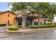A covered entrance to the community clubhouse provides a welcoming space for residents at 4210 Arlington Ridge Blvd, Leesburg, FL 34748