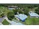 A high-angle view of the home, highlighting its location close to the golf course and clubhouse amenities at 6036 Topsail Rd, Lady Lake, FL 32159
