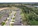 Aerial view of a residential community with houses, streets, green spaces and an agricultural field in background at 6946 Perch Hammock Loop, Groveland, FL 34736