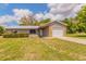 Charming single-story home with stone accents, metal roof, and a well-manicured lawn at 7211 Se 120Th St, Belleview, FL 34420