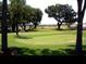 Scenic golf course view featuring manicured greens, mature trees, and a yellow flag marking the hole at 12183 Se 178Th St, Summerfield, FL 34491