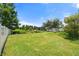 Spacious backyard offering plenty of room for outdoor activities and entertaining, with a view of the screened patio at 135 N James Pl, Groveland, FL 34736