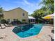 Backyard pool surrounded by brick pavers and comfortable seating areas at 15733 Tower View Dr, Clermont, FL 34711
