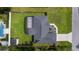 An aerial view shows the home, backyard, and screened patio at 15828 Se 98Th Ter, Summerfield, FL 34491