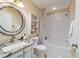 Nicely appointed bathroom featuring a vanity, toilet, and a shower/tub combination at 16730 Se 78Th Lillywood Ct, The Villages, FL 32162