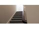Carpeted stairway featuring a wood railing provides access to upper floors at 2114 Waitman Ave Waitman, Leesburg, FL 34748