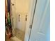 Bathroom with a shower, niche, and mosaic tile floors at 2122 Waseca Ln, Leesburg, FL 34748