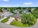 Gorgeous aerial view of a single-story home and neighborhood surrounded by mature trees at 2881 Manor Downs, The Villages, FL 32162