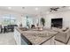 Open-concept kitchen featuring a spacious island with granite countertops and stainless steel appliances at 4701 Nw 51St Terrace Rd, Ocala, FL 34482