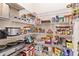 Well-organized walk-in pantry with ample shelving for storage at 5418 Sandy Hill Ln, Lady Lake, FL 32159