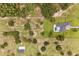 Aerial view of property showcasing modern home, pool, ample land, and mature trees in a serene setting at 6031 Dora Dr, Mount Dora, FL 32757