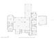 Detailed floor plan showcasing the home's layout with large rooms, multiple bathrooms, and detached garage at 6031 Dora Dr, Mount Dora, FL 32757