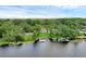 Aerial view of the home with lake access, a private dock, and surrounded by mature trees at 6136 Lake Emma Rd, Groveland, FL 34736