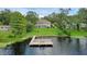 Expansive backyard view featuring a lush lawn and private dock with lake access at 6136 Lake Emma Rd, Groveland, FL 34736
