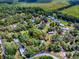 An aerial view showcases the property lines of a home surrounded by verdant trees and foliage at 6731 Lake Griffin Rd, Lady Lake, FL 32159