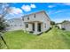 Lush green backyard with a covered patio perfect for outdoor gatherings and relaxing at 853 Blue Creek Dr, Haines City, FL 33844