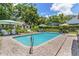 Backyard pool with lounge chairs, set in a serene outdoor space for relaxing at 9233 Silver Lake Dr, Leesburg, FL 34788