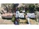 Bird's eye view of the home showing surrounding properties and lush trees at 1202 Deidrich Ct, Eustis, FL 32726
