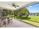 Screened in patio providing beautiful views of the landscaped yard at 1309 Lester Dr, Lady Lake, FL 32159