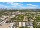 Aerial view of colorful townhomes in an urban landscape, surrounded by green spaces at 1603 Woodward St # 18, Orlando, FL 32803