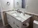 Bathroom with new vanity, quartz countertops, and chrome fixtures at 228 Cannon Way, Casselberry, FL 32707