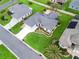 Beautiful home with lush landscaping, screened lanai, and inviting curb appeal, captured from above at 16863 Se 110Th Court Rd, Summerfield, FL 34491