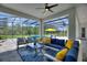 Spacious screened-in pool area with ample seating and lush landscaping at 1702 Hidden Palms Dr, Davenport, FL 33897