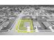 Focused aerial view with a yellow border highlighting property boundaries, showcasing the home's location in the community at 2488 Begonia St, Mascotte, FL 34753