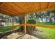 Covered porch overlooking the serene yard and lake views at 30523 Orange Dr, Leesburg, FL 34748