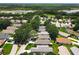 An aerial view displays well-kept residential homes and scenic natural backdrop at 4521 Eaglewood Dr, Leesburg, FL 34748