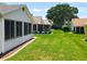 Spacious backyard highlighting the screened-in lanai, perfect for enjoying the outdoors at 4521 Eaglewood Dr, Leesburg, FL 34748
