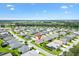 Aerial view of the property in a residential neighborhood with water views and green spaces at 5311 Eads Ter, The Villages, FL 32163