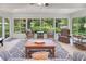 Relaxing screened lanai featuring comfortable seating and views of the spacious backyard at 5319 Eagles Nest Rd, Fruitland Park, FL 34731