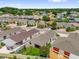 Aerial view of backyard, showing covered patio and the surrounding community at 17695 Se 84Th Peyton Ct, The Villages, FL 32162
