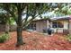 Private backyard with a screened patio, storage shed, and mulch landscaping at 3015 Casselwood St, Winter Park, FL 32792