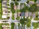 Neighborhood aerial showcasing mature trees and well-kept lawns at 4520 Eaglewood Dr, Leesburg, FL 34748