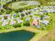 Community aerial view, displaying the neighborhood's layout with lush landscaping and ponds at 5620 Illumination Ln, Leesburg, FL 34748