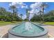 Beautiful water feature surrounded by manicured landscaping and stately palm trees in this welcoming community entrance at 5620 Illumination Ln, Leesburg, FL 34748