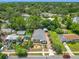 An aerial view displays the home's setting amongst greenery and neighborhood charm at 1109 Edmonds St, Leesburg, FL 34748