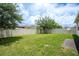 This lush backyard is perfect for outdoor entertaining, with a privacy fence, and mature trees at 12120 Sumter Dr, Orlando, FL 32824
